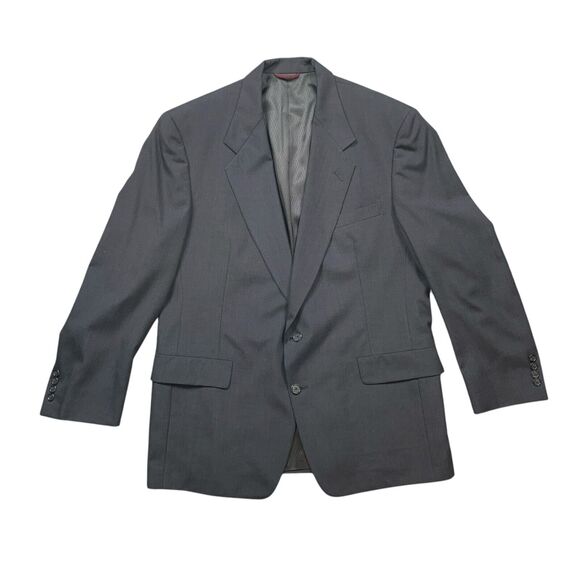 Hart Schaffner Marx Other - Vintage Hart Schaffner Marx Blazer Mens 44R Navy Windowpane Sport Coat Made USA